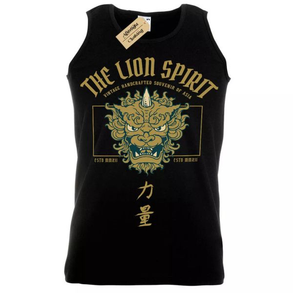 

el leÃ³n spirit camiseta japÃ³n chaleco hombre, White;black