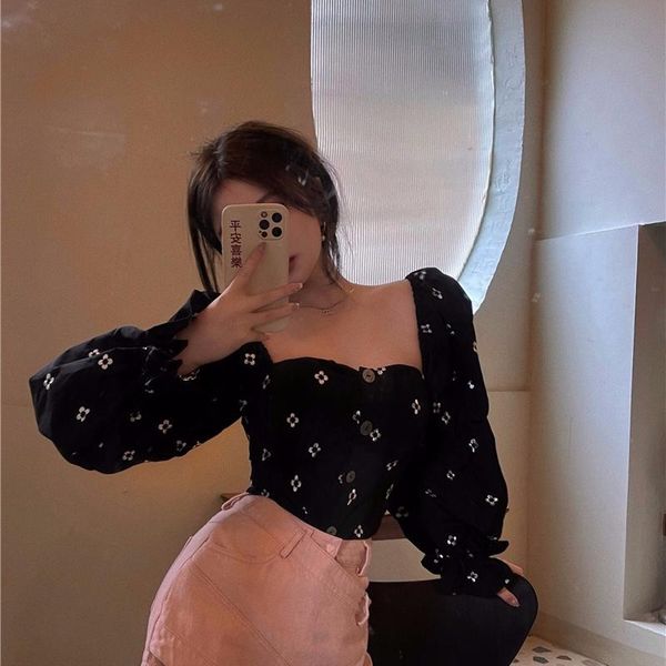 

women's t-shirt puff sleeve net red embroidery niche shirt women spring and summer all-match thin, White