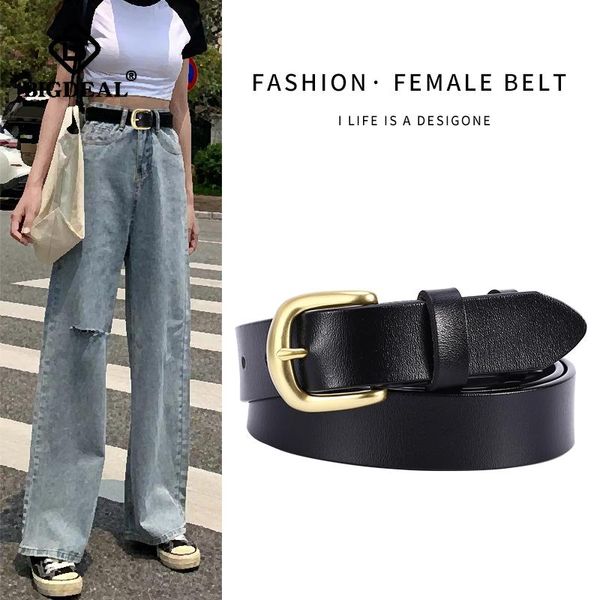 

belts designer fashion women's genuine leather brand cowskin straps female waistband pin buckles fancy vintage for jeans, Black;brown
