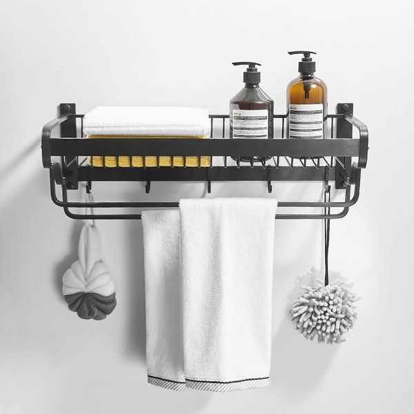 

towel racks bathroom rack black/silver shower shelf baskets shampoo holder accessories
