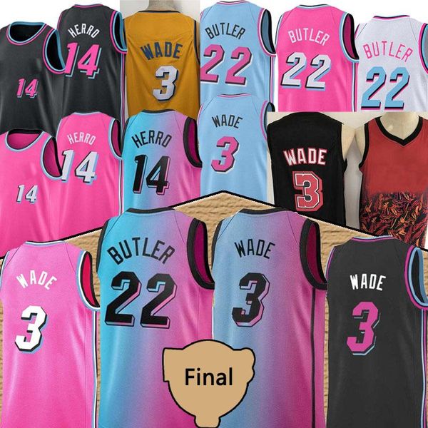

tyler 14 herro 13 adebayo jimmy 22 butler men basketball jersey dwyane 3 wade men basketball jerseys new 2021 camiseta de baloncesto, Black;red