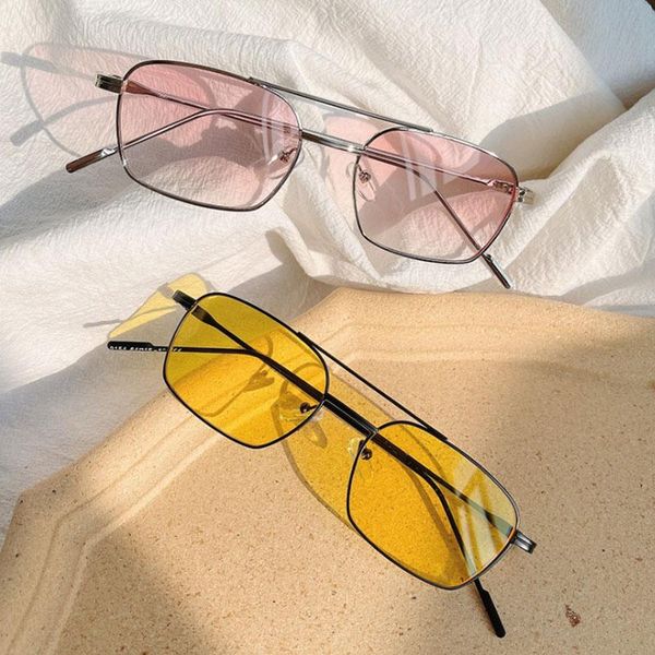 

sunglasses 2021 women rectangle vintage brand designer sun glasses female luxury driver square eyewear metal frame uv400, White;black