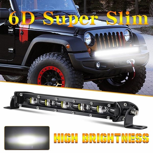 LED-Lichtleiste, 8 Zoll, 30 W, kombiniert, LED-Arbeitslichtleiste, Flutlichtstrahl, für Offroad-4WD-SUV, Nebelscheinwerfer, Auto