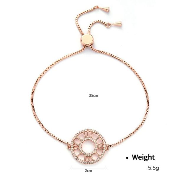 

link, chain original design luxury champagneg gold inlaid zircon box adjustable bracelet women jewelry valentine's day gift 2021, Black
