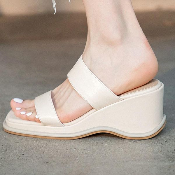 

slippers 2021 summer women wedges shoes woman est platform classic sandals casual basic party, Black