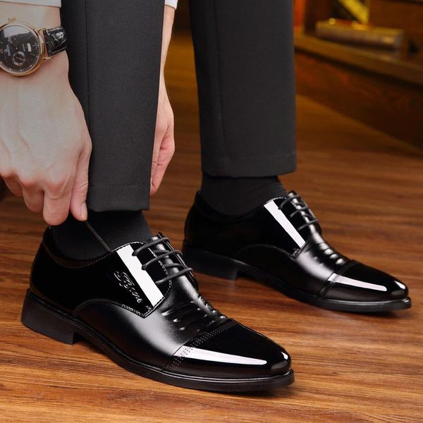 

british black blue shoes handmade comfortable formal dress men flats lace-up 2021 oxfords leather