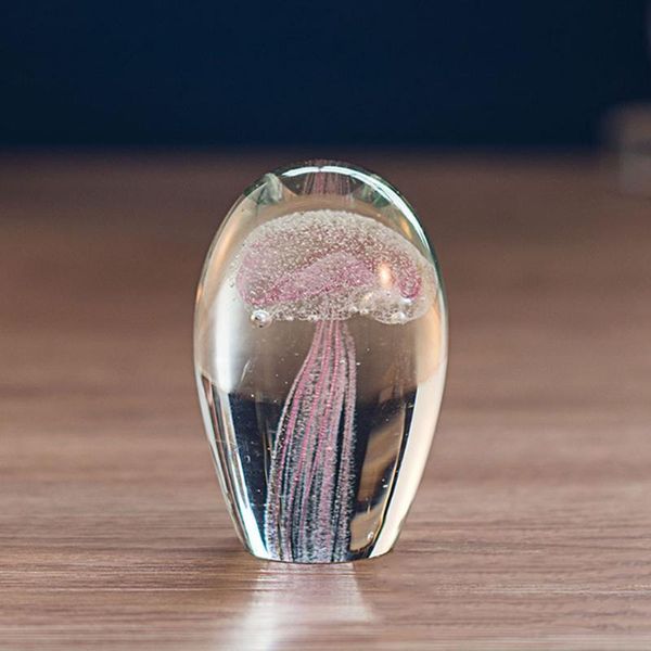 

decorative objects & figurines paperweight ornaments deskcolored simulation glass jellyfish home decor fengshui handmade aquarium gift m