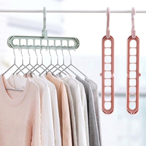 

hangers & racks 9-hole space saving hanger 360 rotating magic multi-function folding wardrobe drying for clothes storage