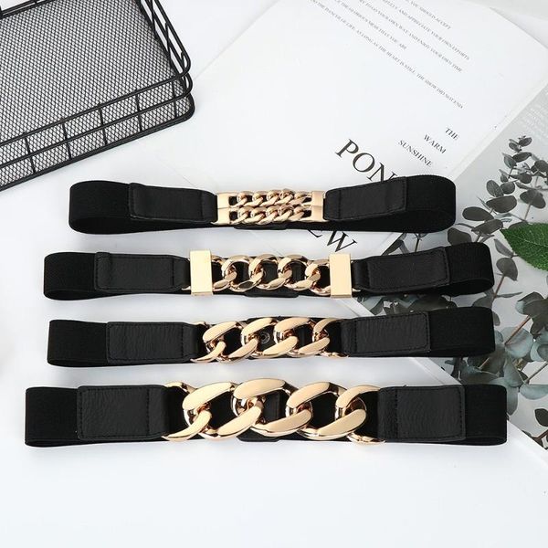 

belts ladies coat kettin silver metal riem waistband stretch cummerbunds waist gold chain belt, Black;brown