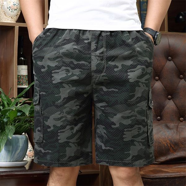 

men's shorts plus size camouflage camo cargo mens casual five-point cotton loose work man military overalls pants r458, White;black