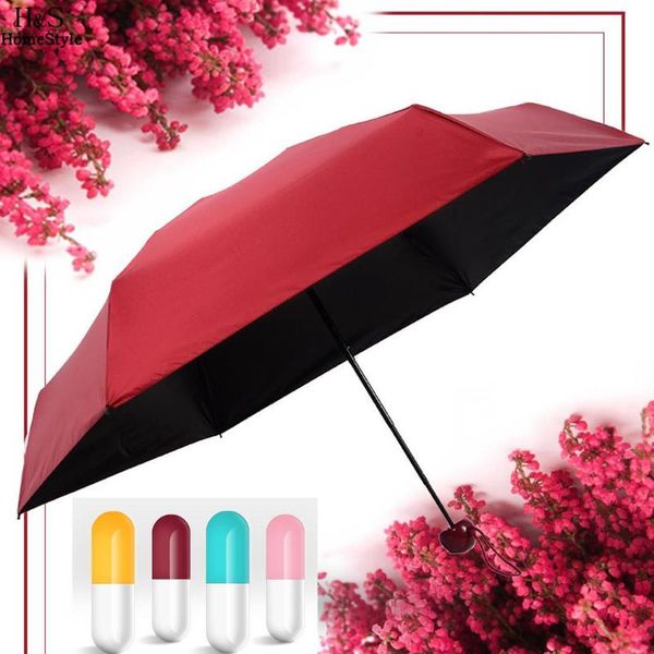

umbrellas cover manual five-folding umbrella rainproof plastic alloy glue outdoor solid 6 black portable protection uv