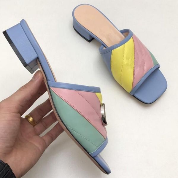 

flat slippers leather shoes woman fashion slides casual women metal deco zapatos de mujer soft open toe, Black