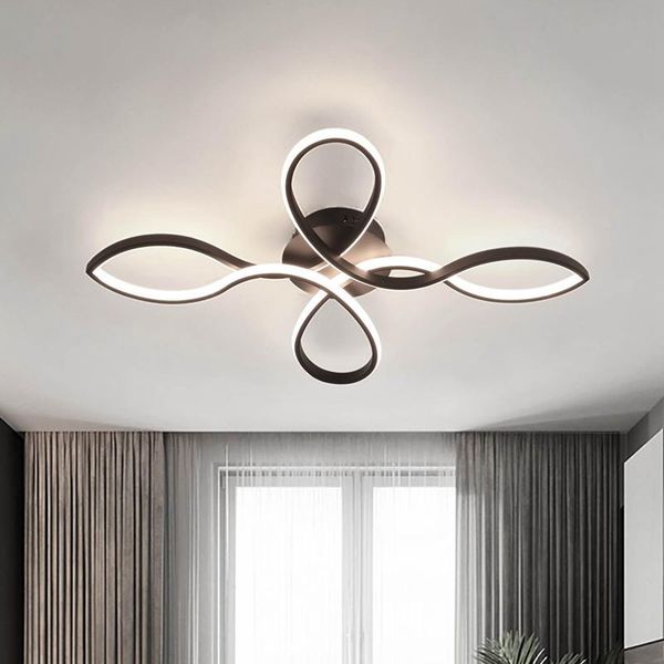 

black/gold modern led ceiling chandelie lights for living room bedroom study dimmable lamp fixtures chandeliers