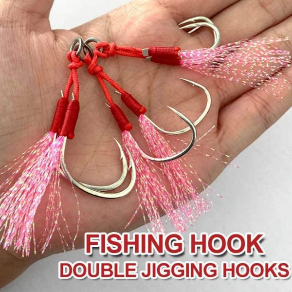 

fishing hook 1 / 0 2 3 iron plate lead jigging bait double hooks