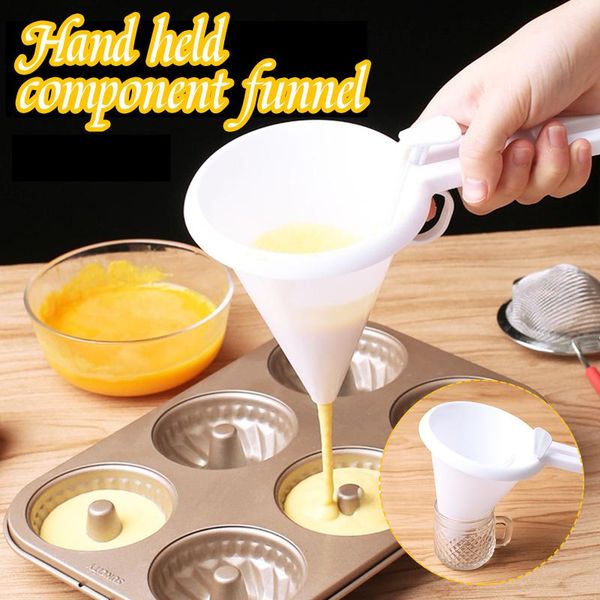 

adjustable butter cream frosting batter handheld funnel dispenser cake chocolate pancake portion cup mold kitchen baking tools & pastry