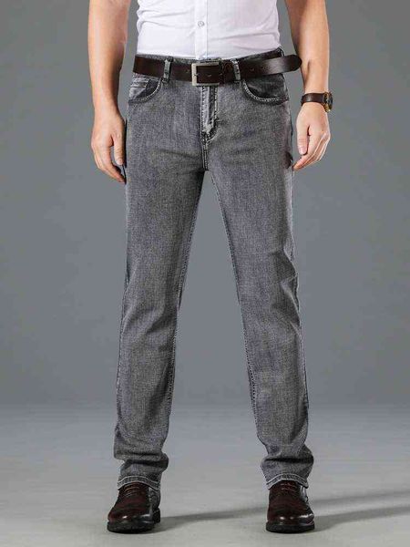 

men's jeans 2021 spring and autumn jeans straight tube loose casual middle-aged men's korean busins pants trend, Blue
