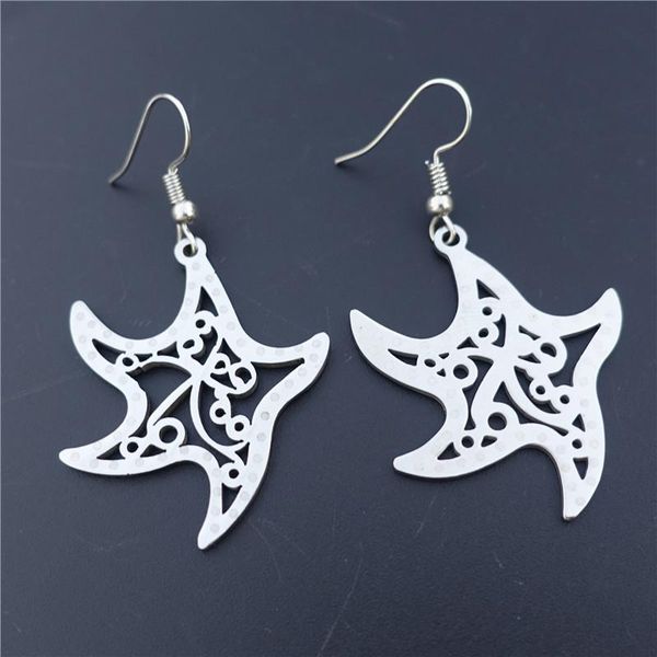 

dangle & chandelier ocean life sea star stainless steel earrings for office lady, Silver