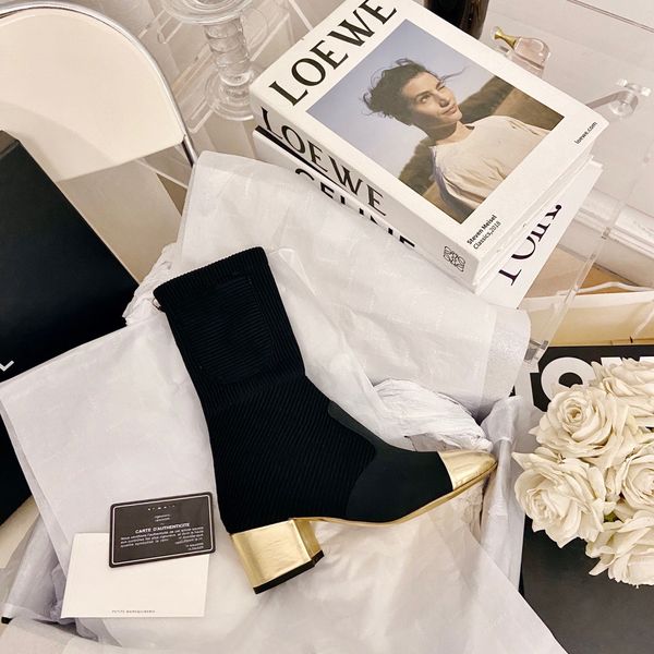 

2022 elastic stockings platform boots socks heeled heel fashion knitted boot luxury luxue designer alphabetic women shoes lady letter thick, Black