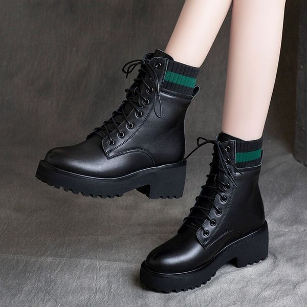 

boots black plutonium leather ankle boots women winter casual fashion booties round toe rentals up to platform from motorcycle t9fz