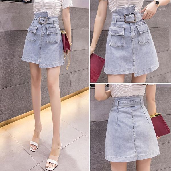 

skirts denim skirt women's fashion in spring and summer 2021, Black