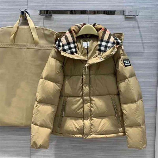

family b's short 2021 new female high-end small white duck down jacket, Black