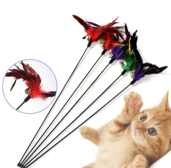 Gatos de moda Jogar Penas Teaser Pequeno Tipo de Bell Cat Toy 50cm Ultra Long Rod Animais de Estimação Brinquedos Sn5513