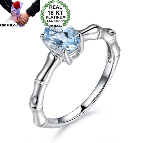 

cluster rings omhxzj wholesale european fashion woman man party wedding gift oval light blue zircon 18kt white gold ring rr667, Golden;silver