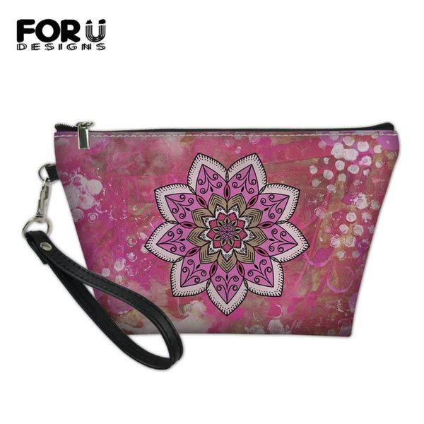 

beautiful mandala pattern cosmetic case women travel organizer makeup bag lady function wash kit neceser mujer bags & cases