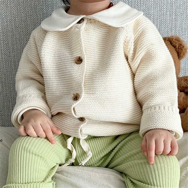 

baby boy girl autumn winter knitted sweaters casual cotton cardigans toddler fashion knitting clothes newborn solid pure jackets g1026, Blue