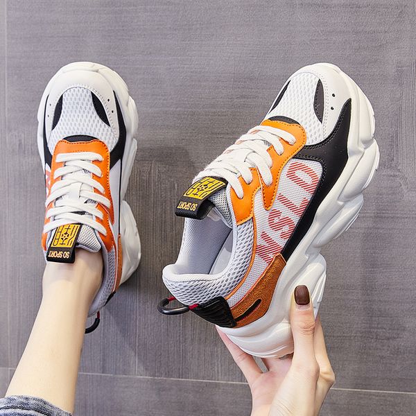 

female platform mixed color shoes women sport fashion winter short plush lining warm lace-up ladies sneakers