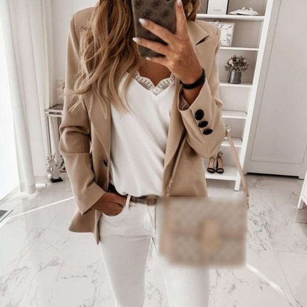 

women's suits & blazers autumn urban casual suit lead long-sleeved one-capped cotton slim small jacket coats, White;black