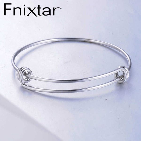 

fnixtar 1.8mm stainless steel wrist bracelet bangle expandable wire bangle wholesale 55mm 60mm 65mm 50piece/lot q0717, Black