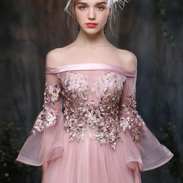 

party dresses custom dress tulle long sleeve formal prom decal a line evening bateau backless lace up beads, White;black
