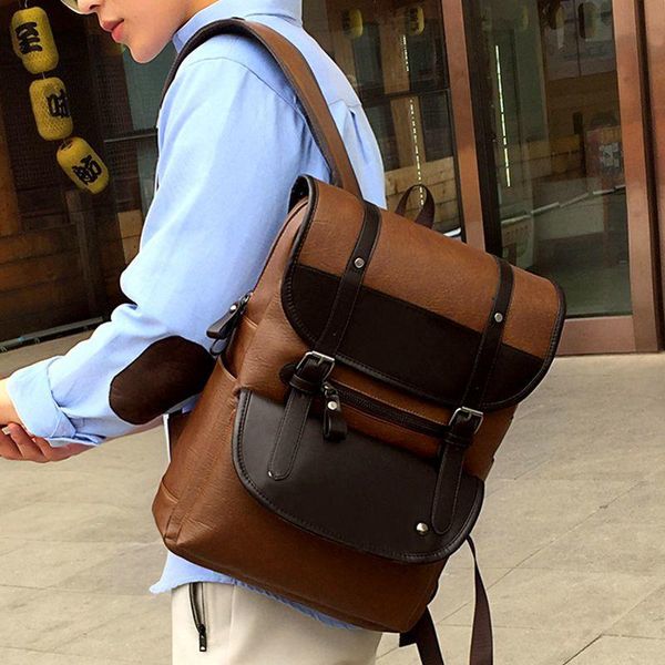 

backpack 2021 men's street retro british trend fashion middle school student bag all-match travel