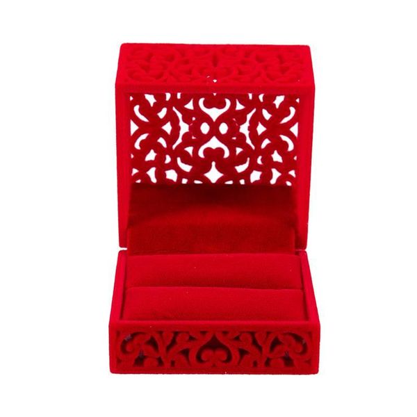 

jewelry pouches, bags hollow engagement wedding box holder display gift ring red, Pink;blue