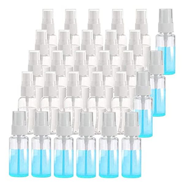 30ml 1oz plástico Clear Fine névoa garrafas de pulverização recarregável pequeno portátil garrafa de amostra de garrafa vazia para viagens e limpeza