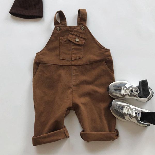

jumpsuits spring autumn boys girls children overalls pants kids baby loose for casual braces, Blue