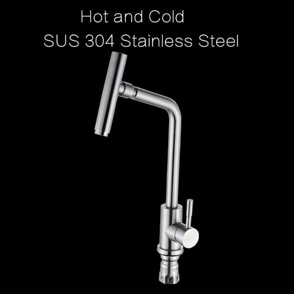 

bathroom sink faucets 304 stainless steel single handle hole kitchen faucet mixers tap modern and cold water nvt-8911