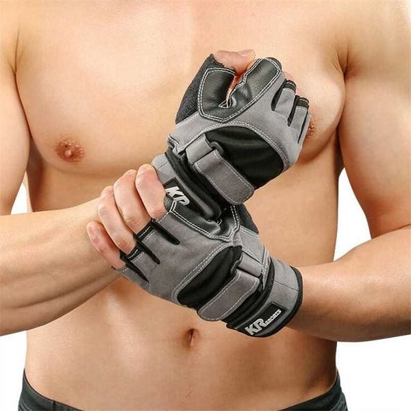 

half finger weight lifting gloves men women sports fitness workout exercise training dumbells wrist support weightlifting glove 211214, Blue;gray