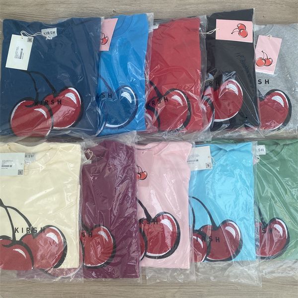 

brand hoodie 10 color fashion designer kir * h autumn new towel embroidered large cherry round neck pullover, Black