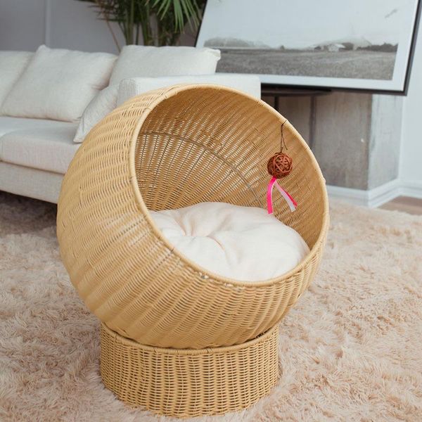 

four seasons large cat cage villa house delivery room rattan like cat's nest cats bed pets supplies beds & furniture