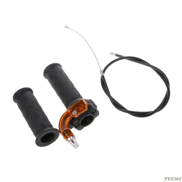

handlebars qilejvs twist throttle accelerator grip + cable for 47cc 49cc mini dirt bike quad pocket sep22