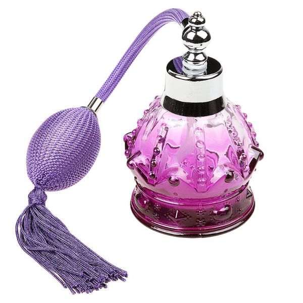 

storage bottles & jars perfume atomiser empty 100ml vintage crystal bulb style refillable, 3 color to choose-,blue,pink