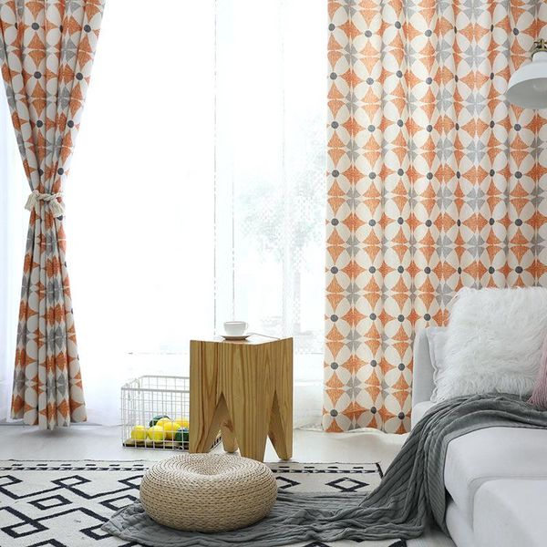 

curtain & drapes modern curtains for living dining room bedroom american simple window cotton linen fabric printing product customization