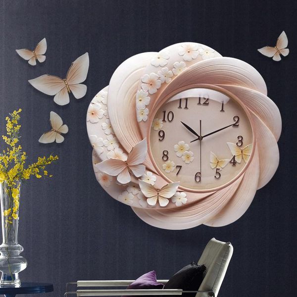 

wall clocks modern minimalist clock emboss decorative resin home livingroom hanging mute quartz crafts ornaments art