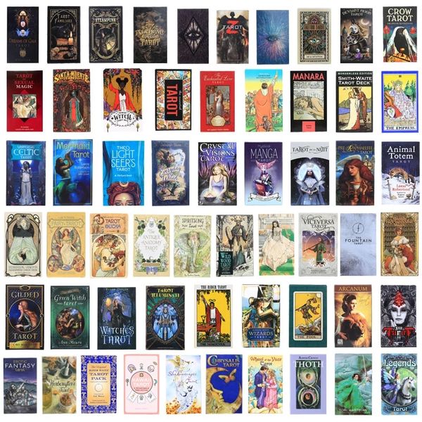 200 Tarot-Karten im Stil von Oracle, goldener Jugendstil, die grüne Hexe, universelles keltisches Thelema-Steampunk-Brettdeck