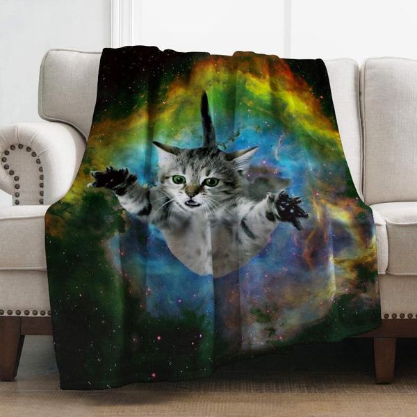 

blankets levens galaxy cat blanket print soft warm throw for bed couch kid 50"x60"