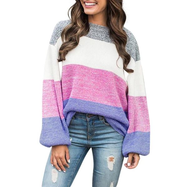 

casual long sleeve knitted sweater women warm winter oversize striped female sweaters pullover oversized abrigo mujer women's, White;black