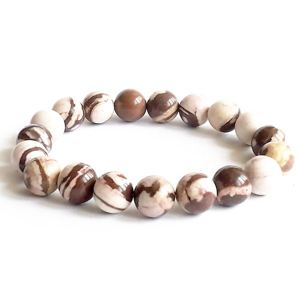 MG1175 novo design 10 mm homens zebra jasper jasper pulseira de alta qualidade Handmade yoga mala pulseira melhor presente para homens namorado