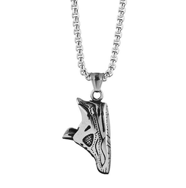 

stainless steel retro necklace sneaker model hip hop shoes pendant street dance no fade necklaces, Silver